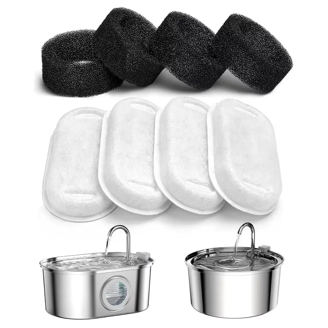 Set filtri al carbone e spugna per fontanella per gatti