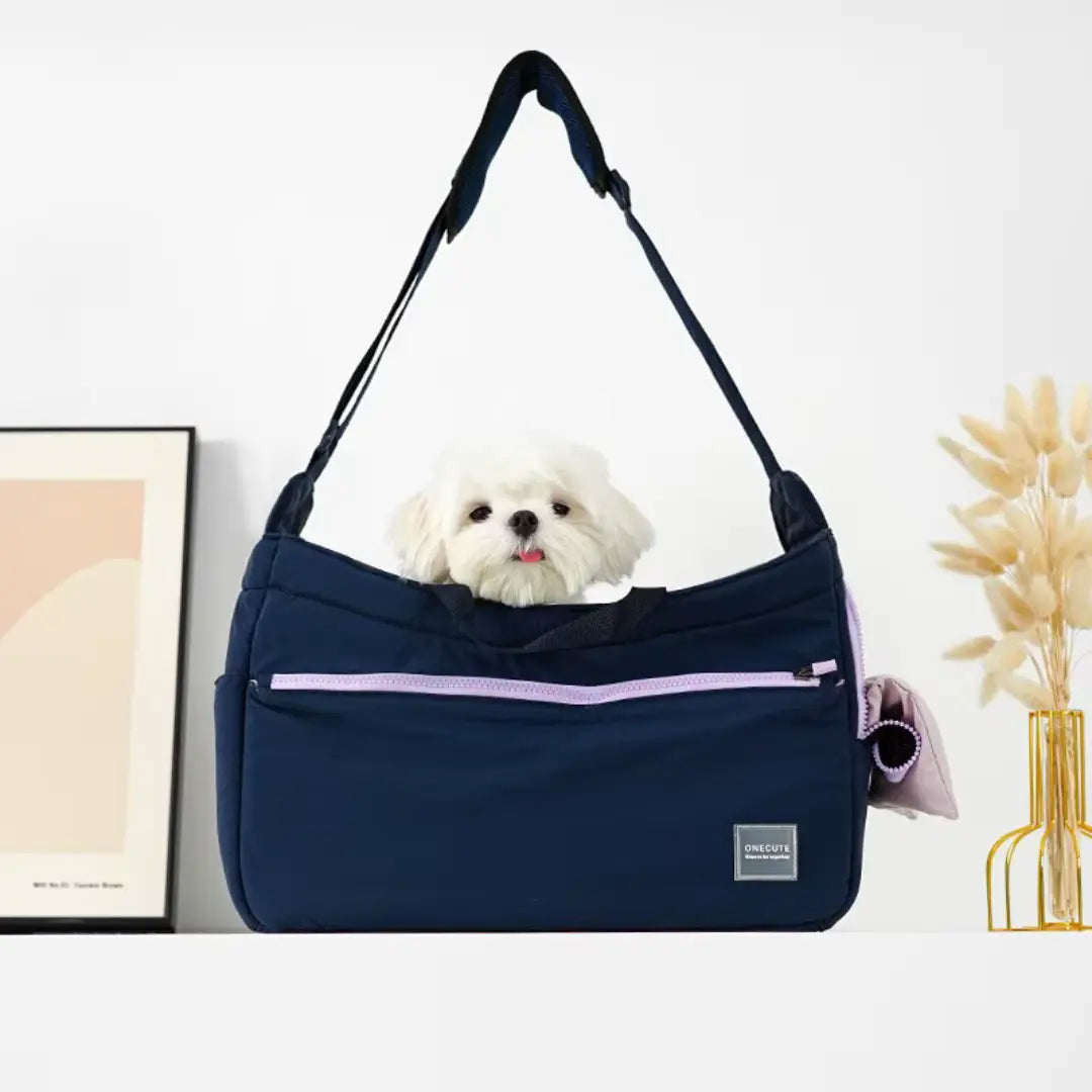 Borsa per gatti e cani blu con tracolla