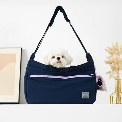 Borsa per gatti e cani blu con tracolla