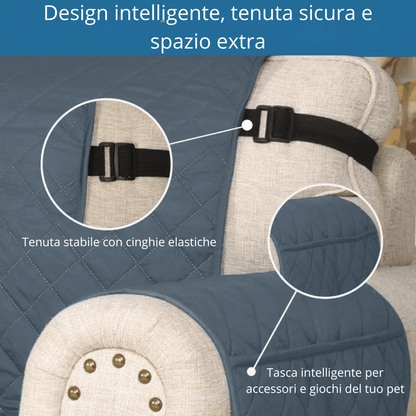 Copridivano_antigraffio_per_gatti_e_cani dettagli cinghie elastiche tenuta perfetta