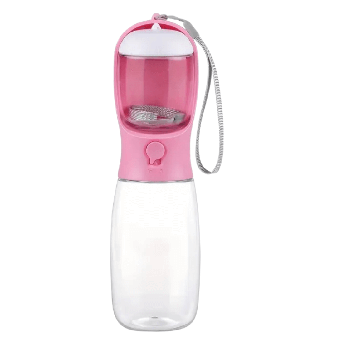 Dispenser acqua cani portatile rosa con serbatoio rimovibile
