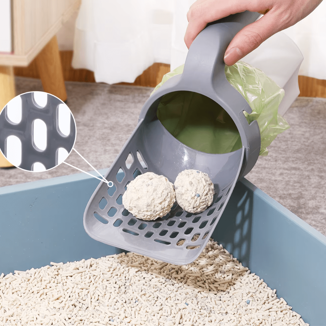 Paletta lettiera gatto robusta e facile da usare con sacchetto lavabile