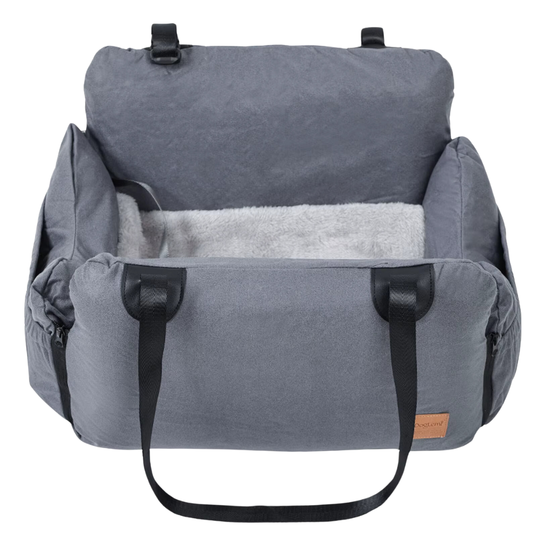 Seggiolino auto per cani gatti grigio